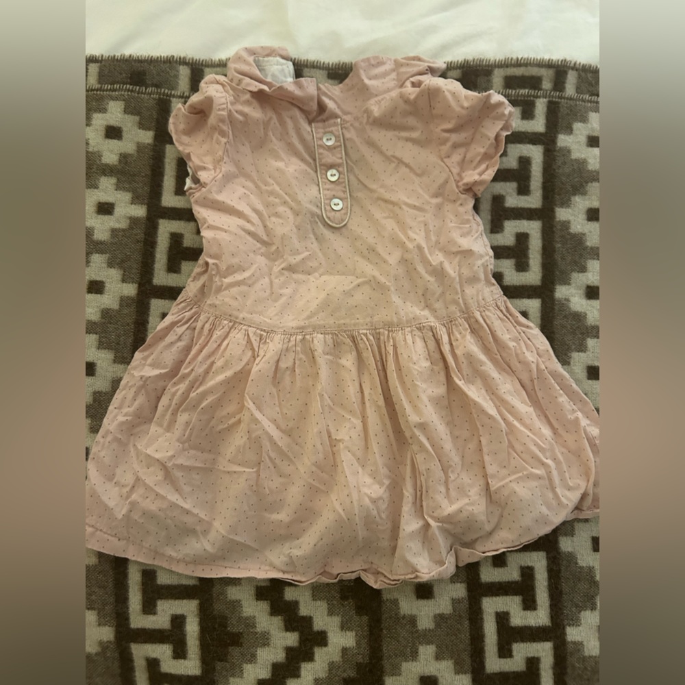 Amaia Pink and White Dropped Waist Dress 4yrs